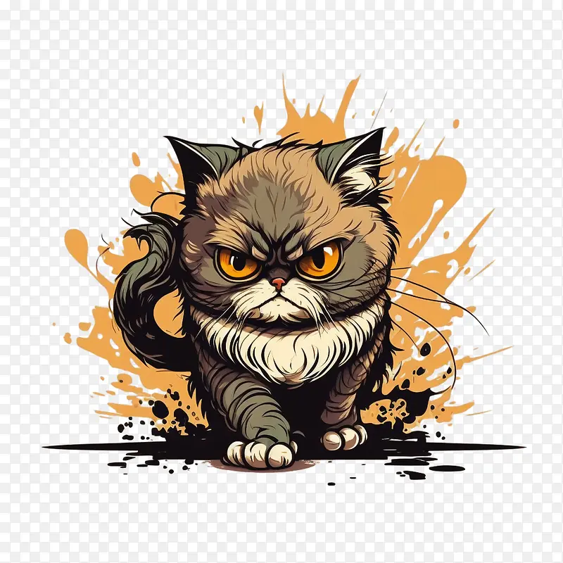 酷猫-酷猫猫生气卡通脾气暴躁