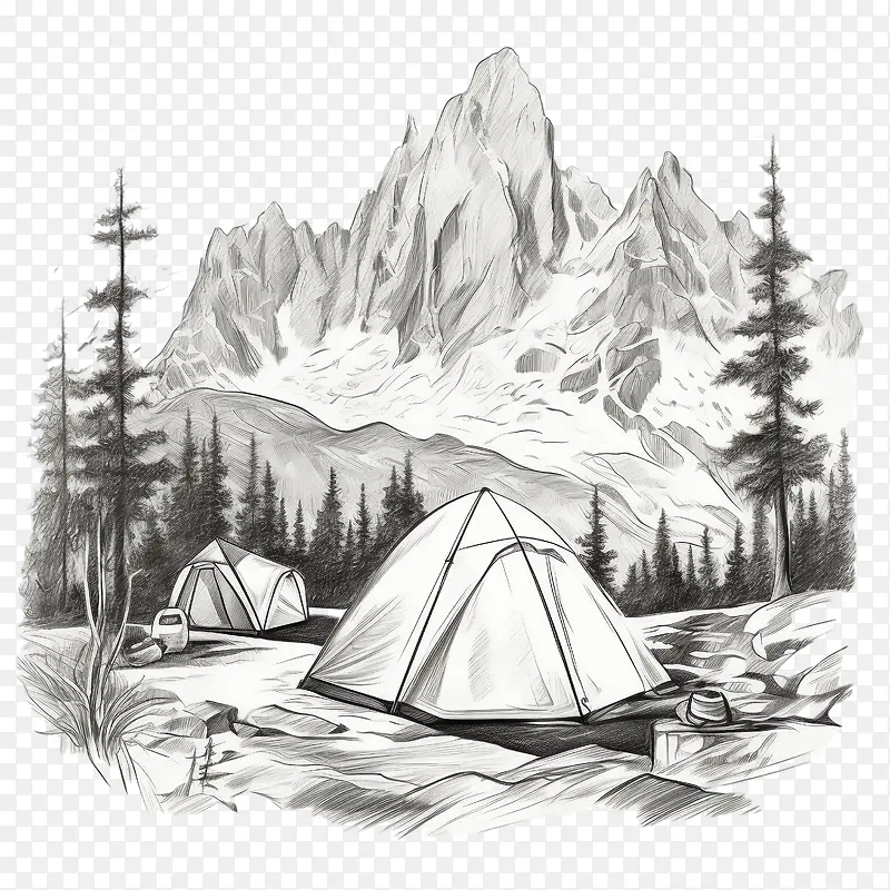 露营-露营自然露营帐篷山