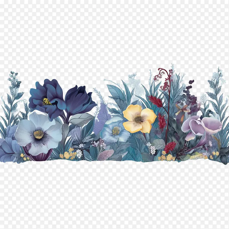 冬天的花-花边框