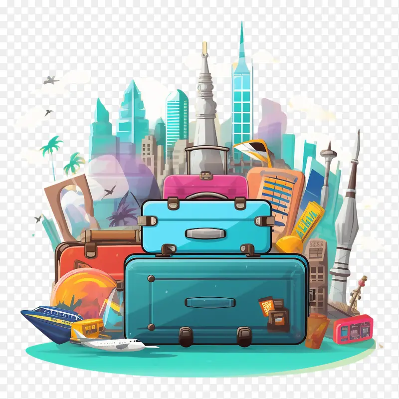 旅行-旅行度假旅游行李旅行