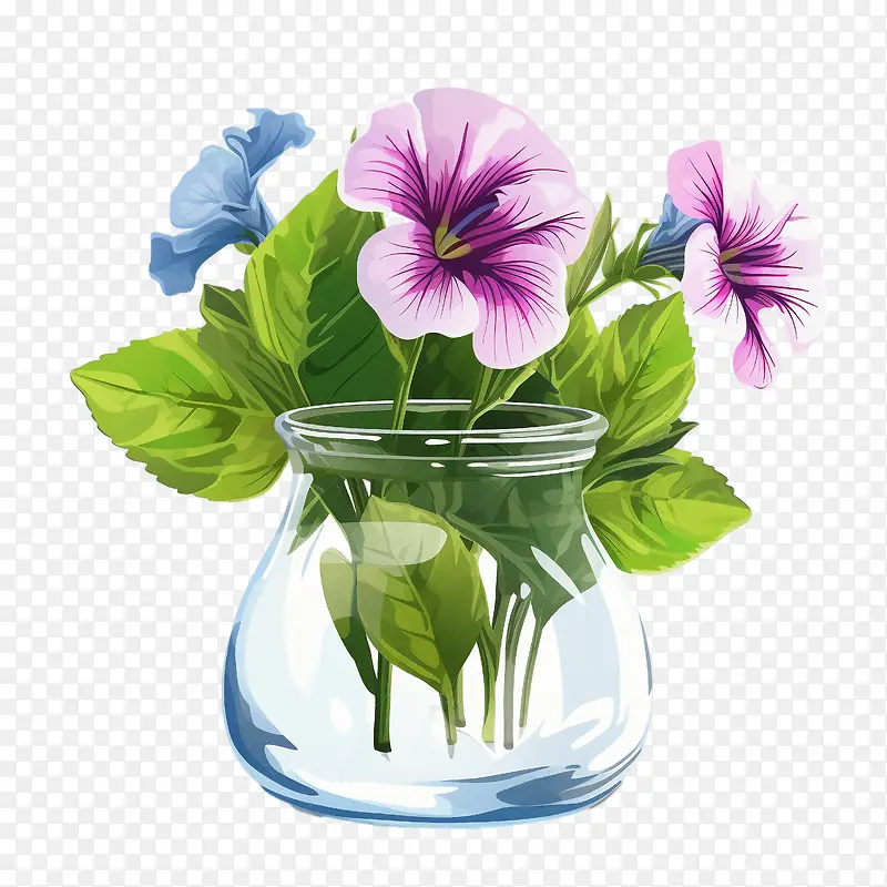 矮牵牛花-矮牵牛花水瓶花三色紫罗兰