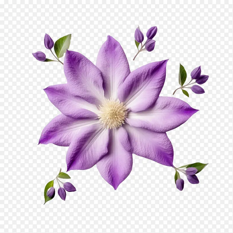 铁线莲花-铁线莲花紫色花铁线莲簇