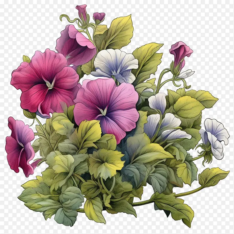 矮牵牛花-矮牵牛花花朵粉红色紫色蓝色
