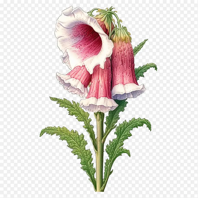 毛地黄花-粉红色的花
