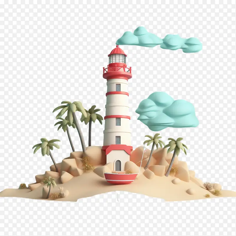 海滩岛-棕榈树