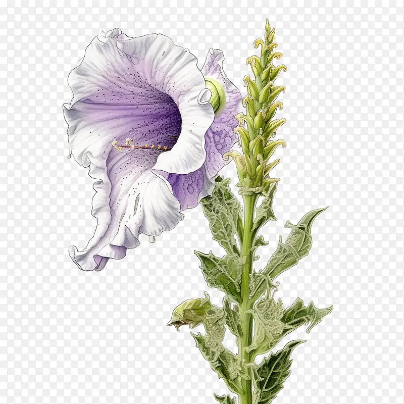 毛地黄花-毛地黄花花瓣茎叶