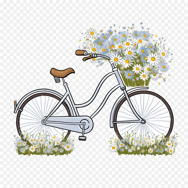 自行车-自行车自行车雏菊花自行车