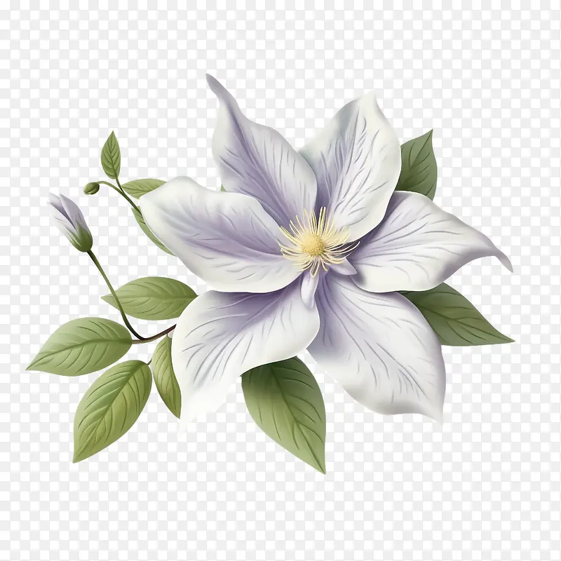 铁线莲花-紫色的花