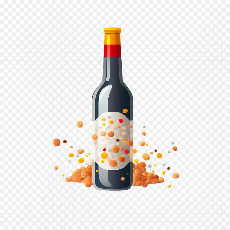 瓶-瓶葡萄酒液体飞溅