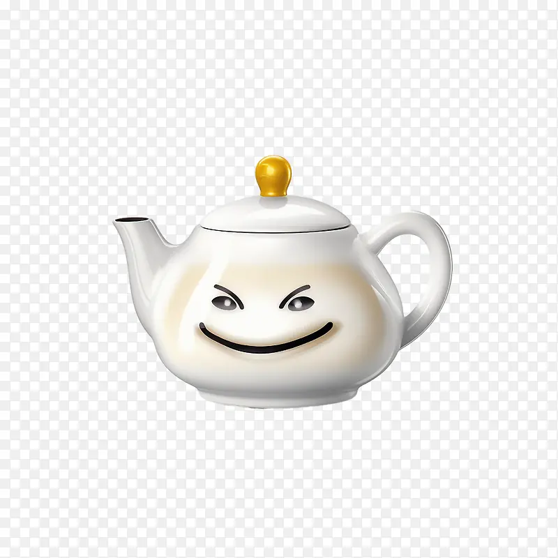 茶壶-茶壶微笑茶壶微笑茶壶快乐茶壶白色茶壶