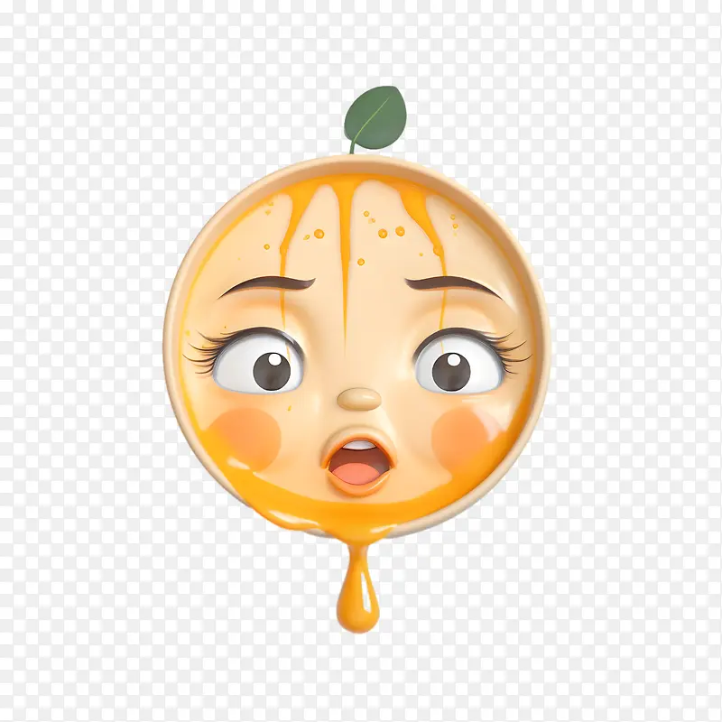 可爱的脸-橙色