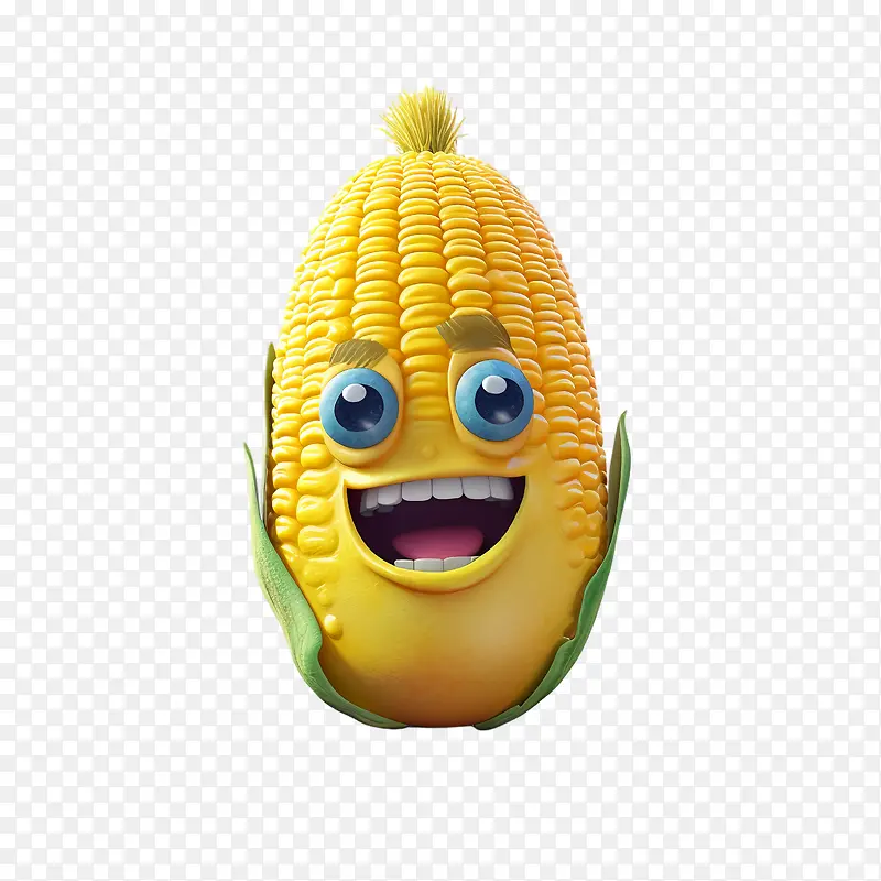 玉米-玉米玉米微笑快乐的面部表情