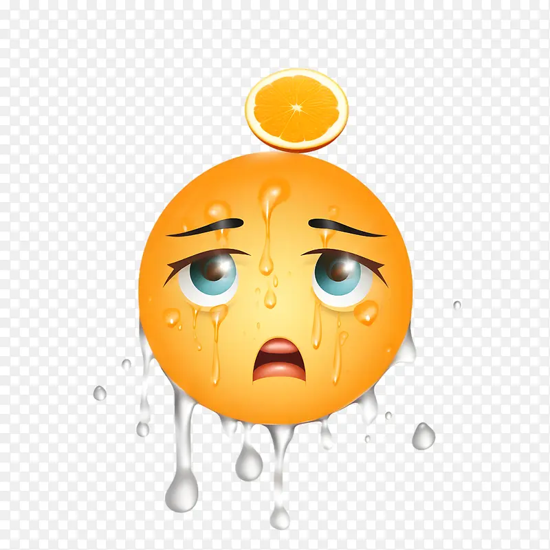 可爱的脸-橙色