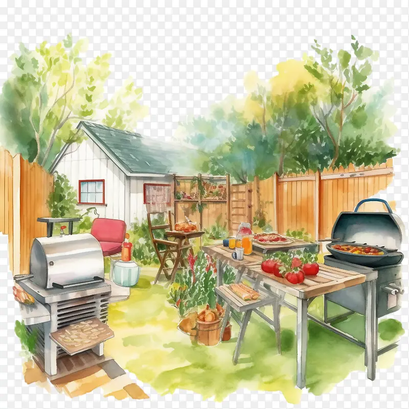 烧烤-烧烤花园户外生活烹饪烧烤架