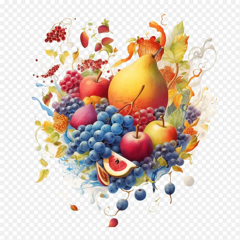 Shavuot-Shavuot水果水彩食物多汁
