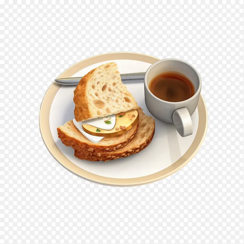 百吉饼面包-一杯咖啡