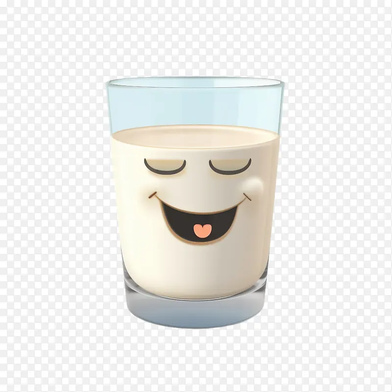 牛奶-牛奶微笑玻璃液体卡通