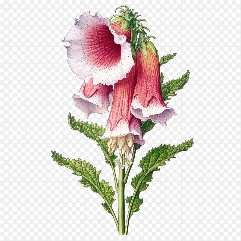 毛地黄花-花图