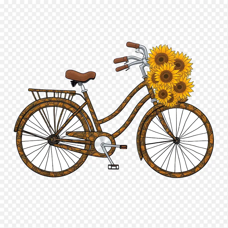 自行车-自行车鲜花自行车休闲自然