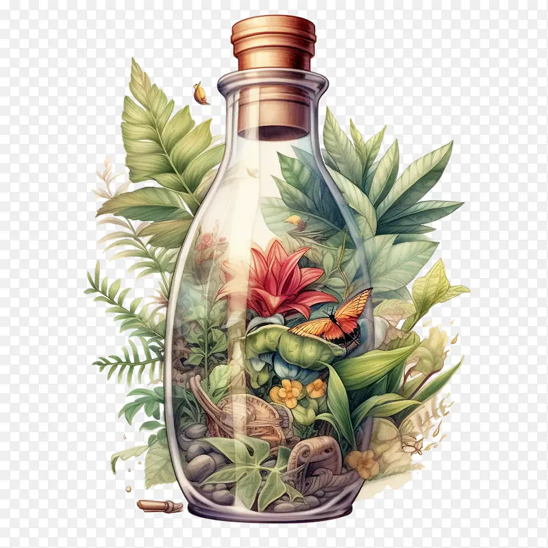 瓶瓶大自然瓶花叶子