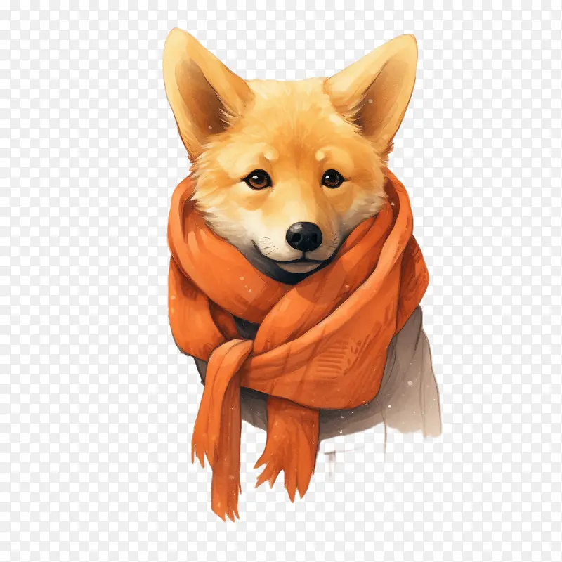 Fox-狐猫橙色围巾冬衣