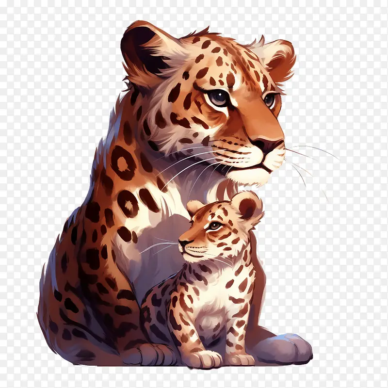 父亲和孩子-父亲和孩子父亲和孩子豹野猫猫科动物