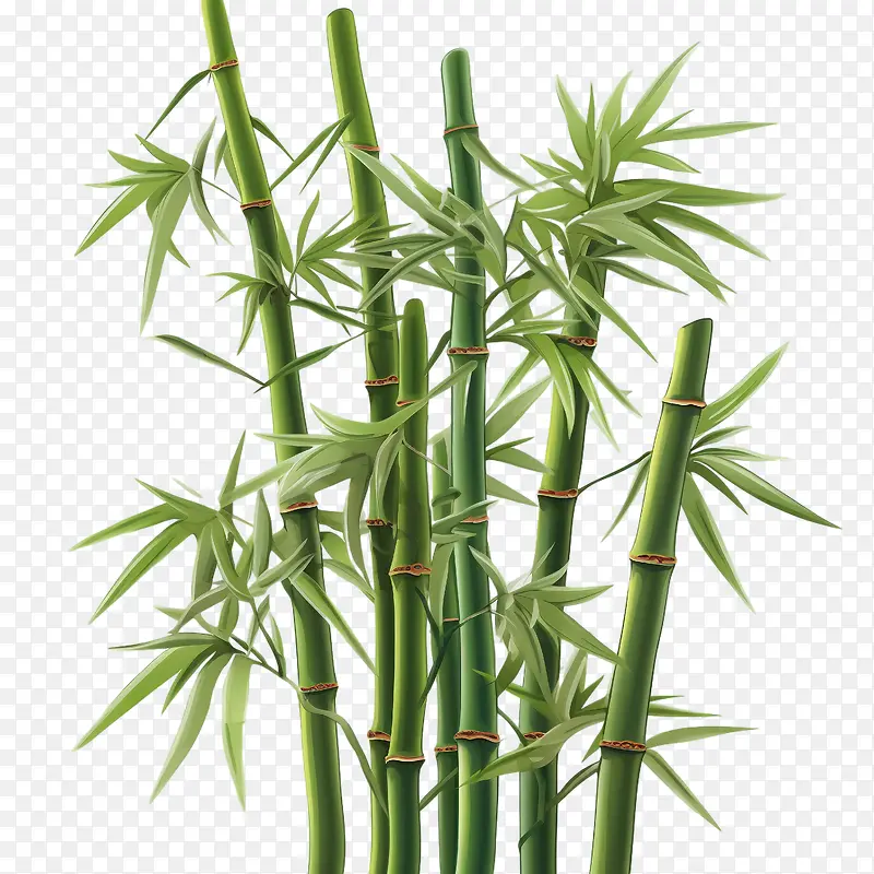 竹子-竹子竹子绿色的茎植物
