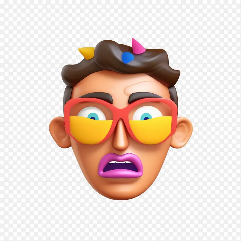 派对脸-派对脸头眼睛表情头发