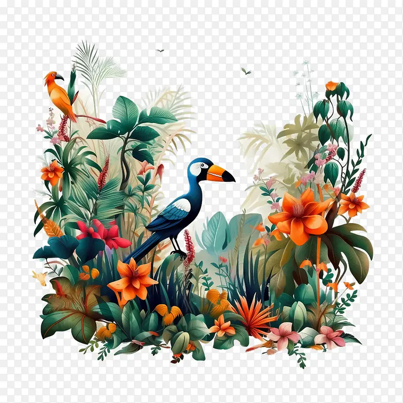 风景-风景环境丛林热带鸟类
