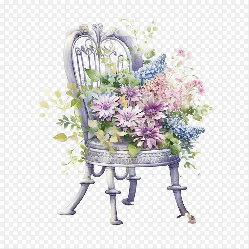 花园椅-花园椅花卉复古椅花园