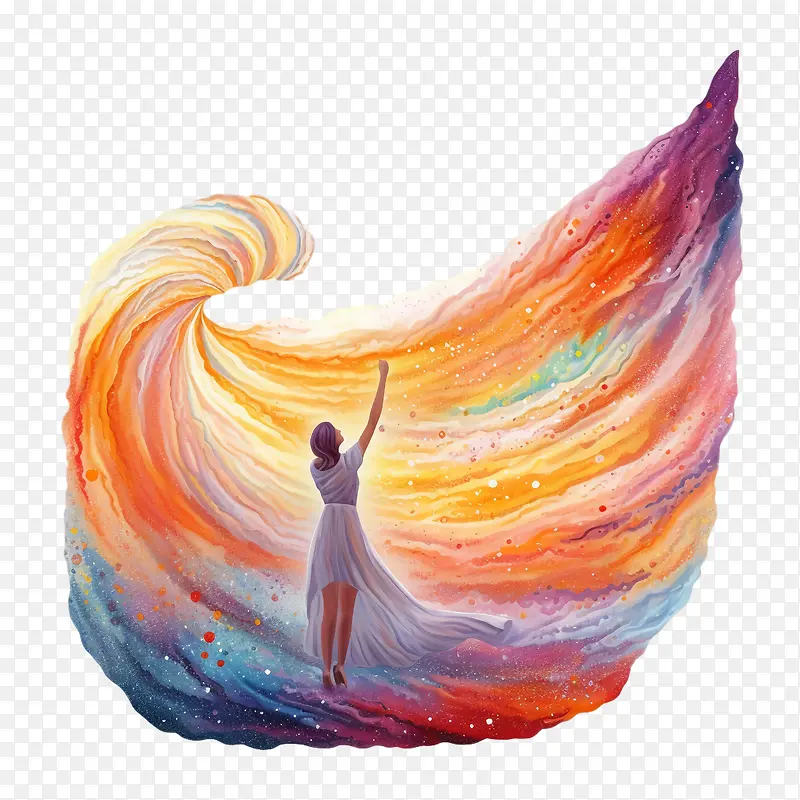 巨毛巾——巨毛巾毛巾女人灵性水彩