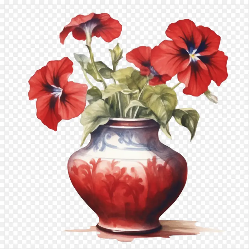 矮牵牛花-矮牵牛花瓶花红色粉红色