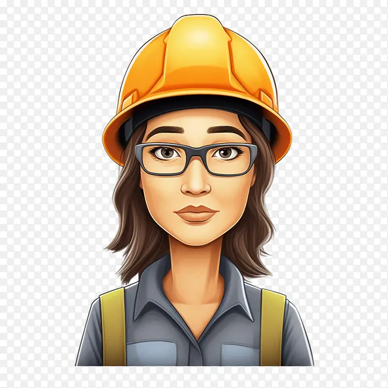 女-女工程师建筑安全头盔安全眼镜