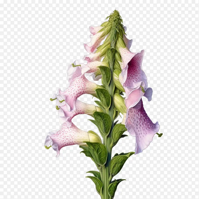 毛地黄花-毛地黄花粉红色开花雄蕊花药