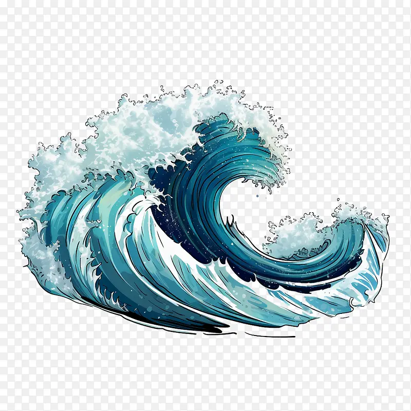 海浪-海浪波海洋波浪蓝色