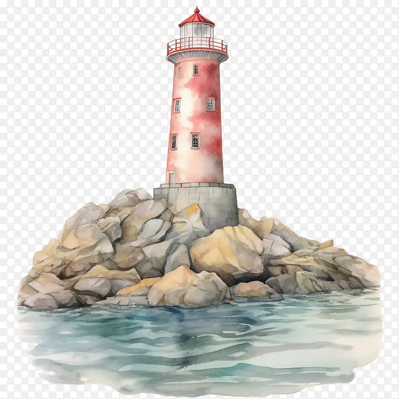 灯塔-灯塔灯塔岩石水岸