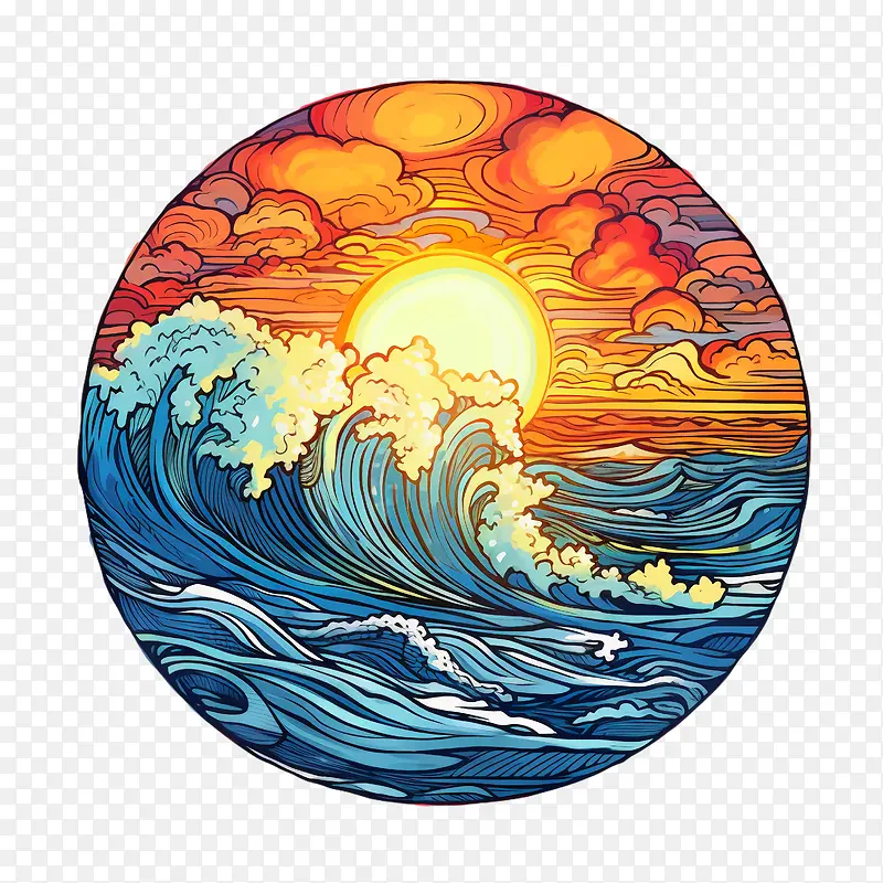 日出-日出海洋太阳海浪