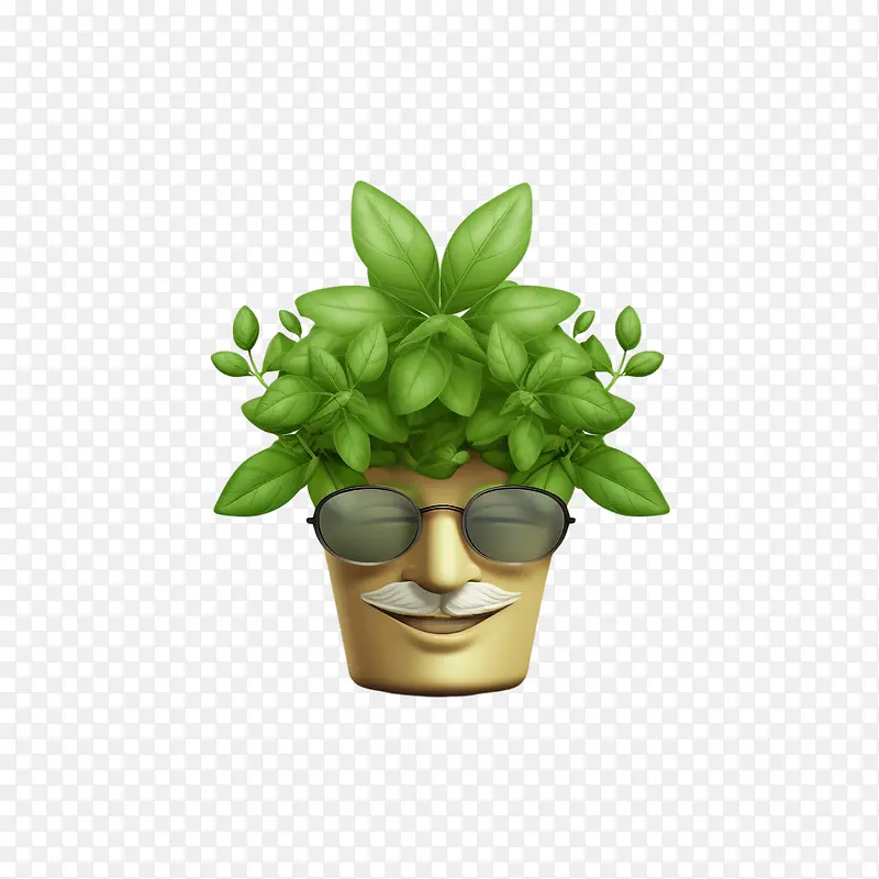 草本-草本蘑菇帽子太阳镜绿叶