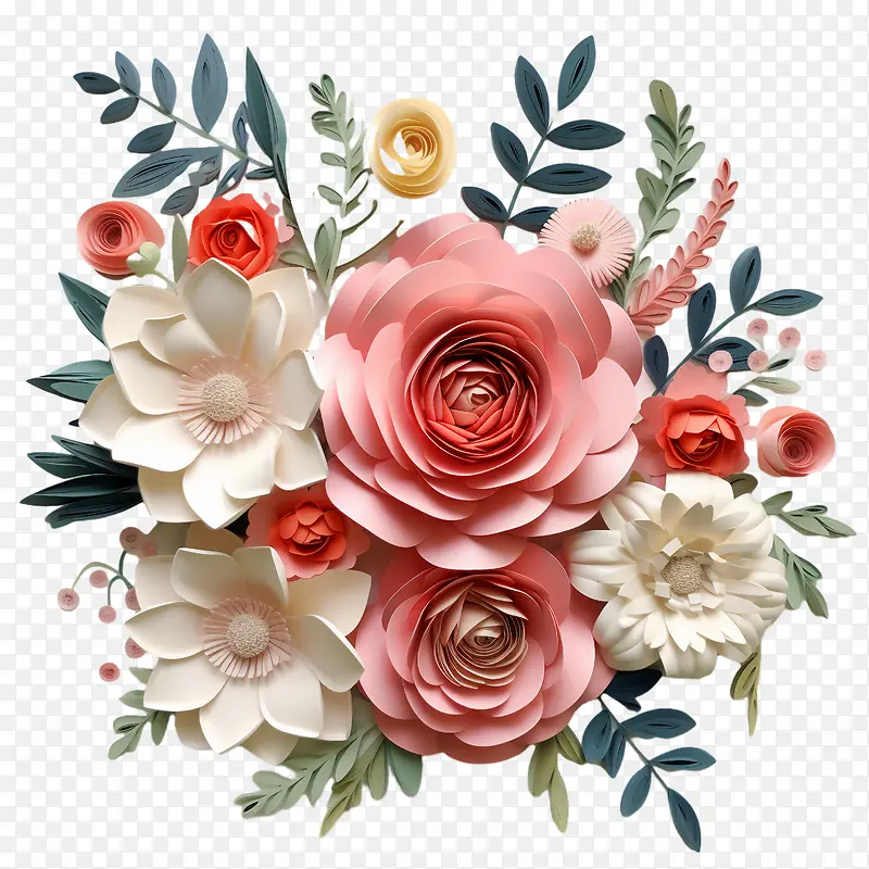 3d花-3d花纸艺花插花纸花玫瑰