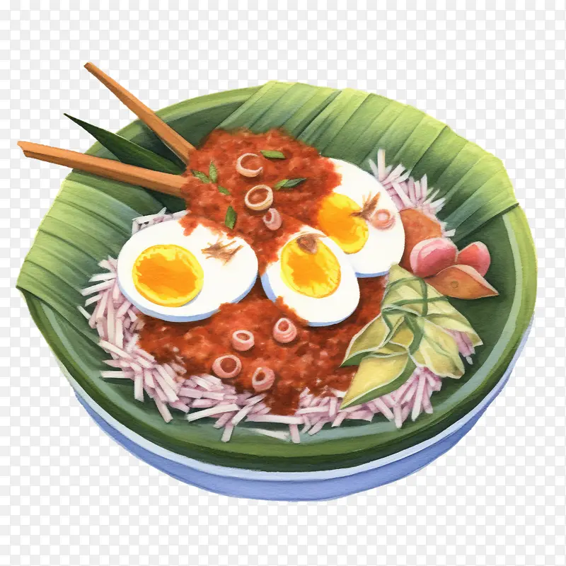 马来美食-马来美食马来食物饭碗咖喱鸡蛋