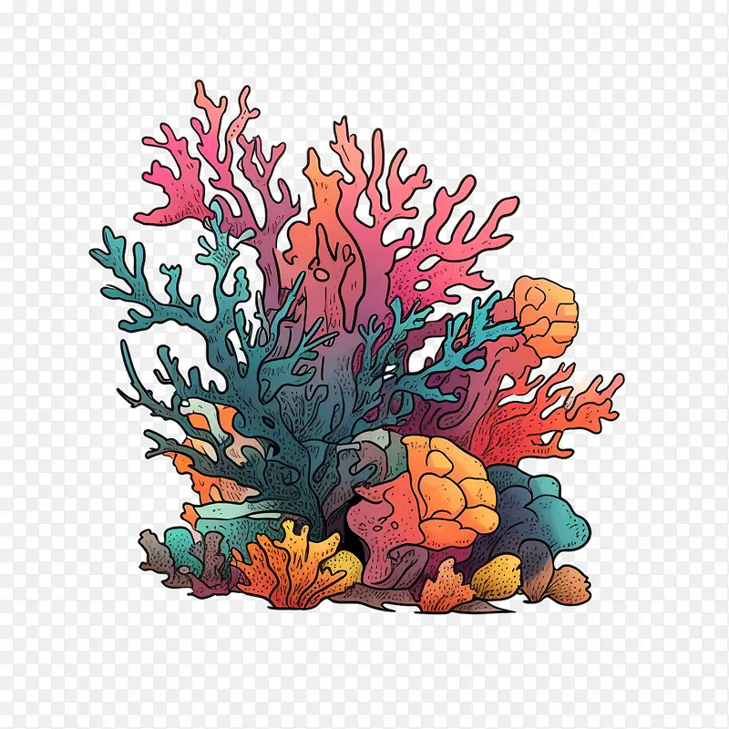 珊瑚-珊瑚珊瑚海洋生物水下多彩