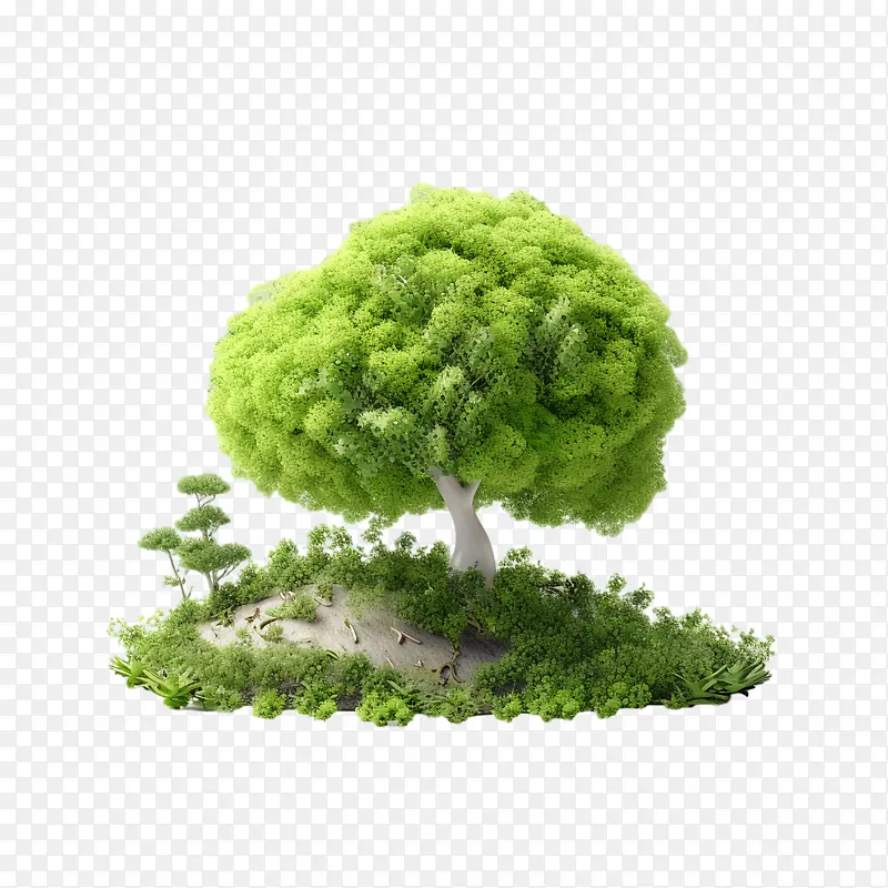 树-树树岛绿色郁郁葱葱