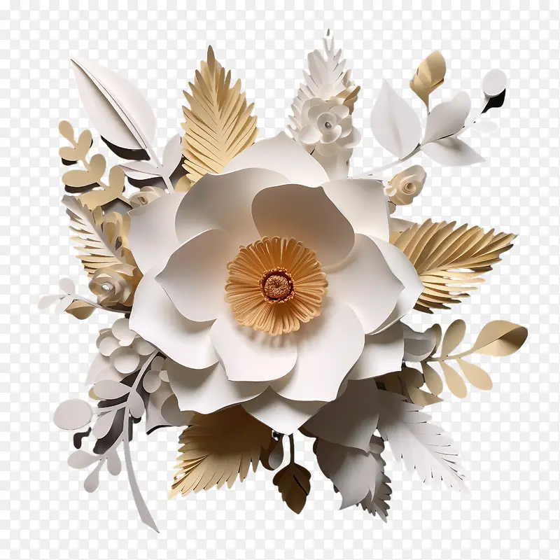 3d花-白花