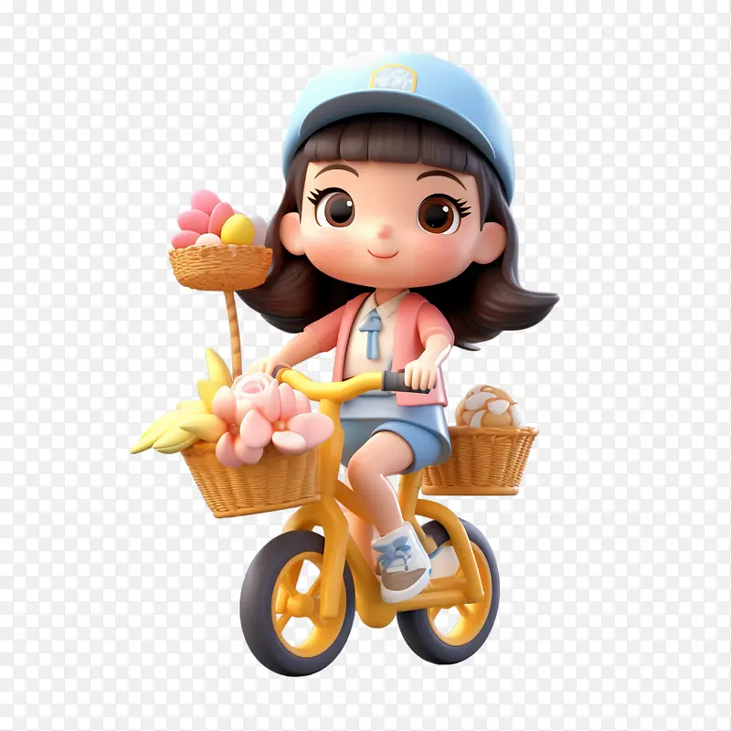 骑自行车-小女孩