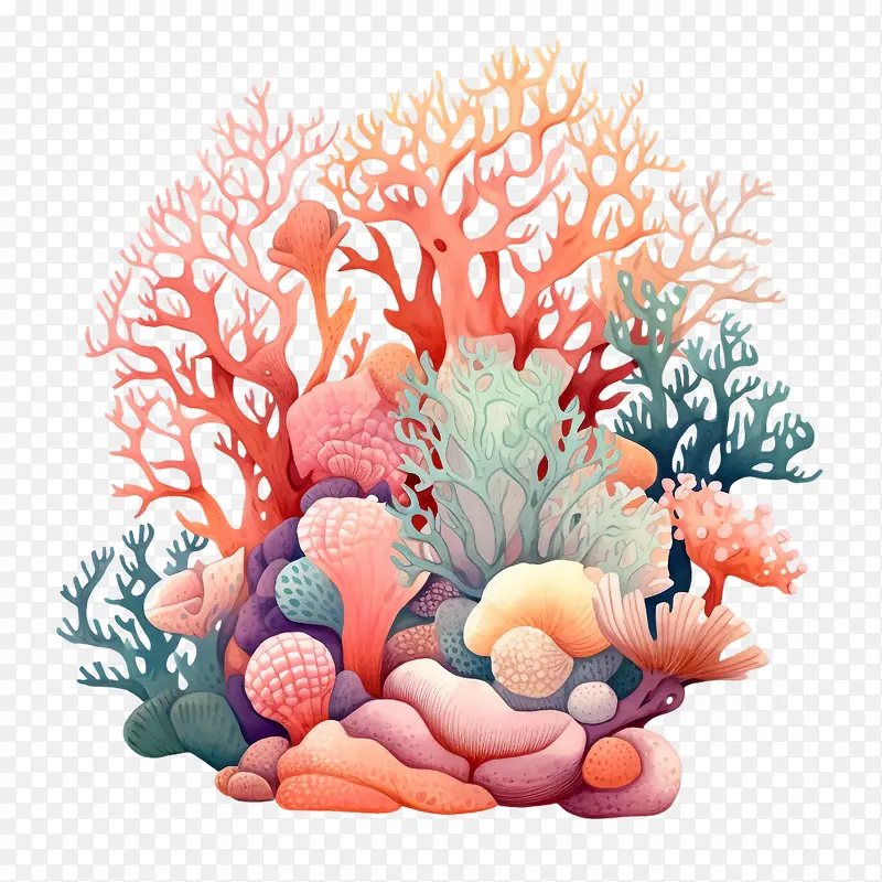 珊瑚-珊瑚珊瑚多彩海洋鱼