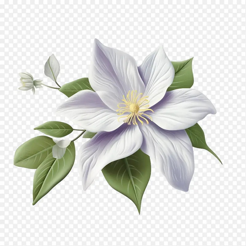 铁线莲花-铁线莲花花白色纯洁优雅