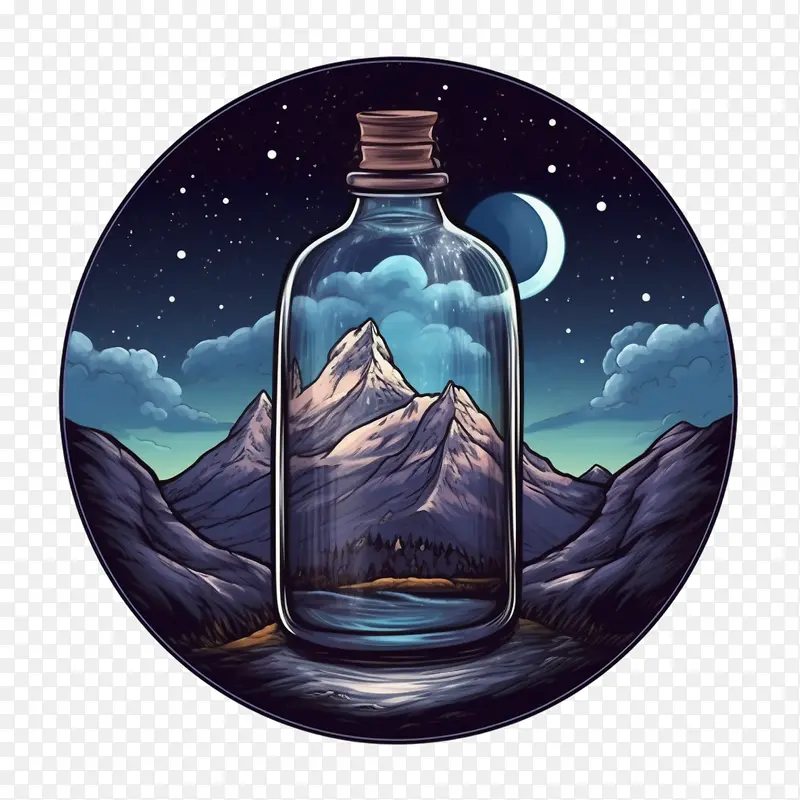 瓶瓶露营湖山夜晚