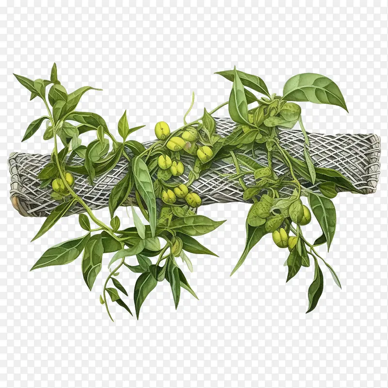 绿色长植物-绿色长植物编织植物辣椒辣椒植物辣椒藤