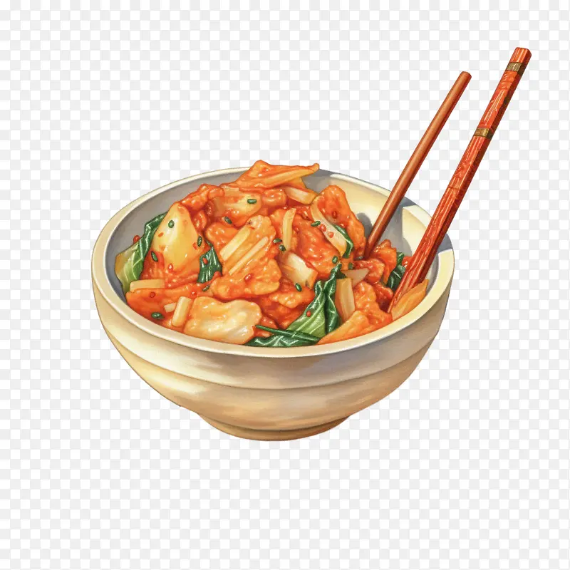 韩国食品-韩国食品酱面条炒蔬菜