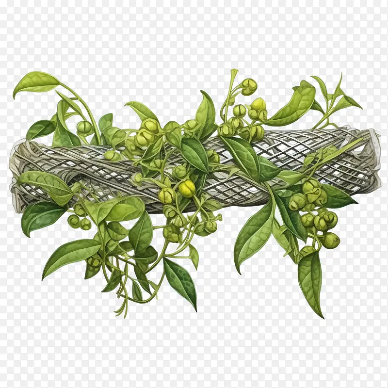 绿色长植物-草莓